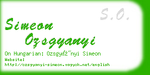simeon ozsgyanyi business card